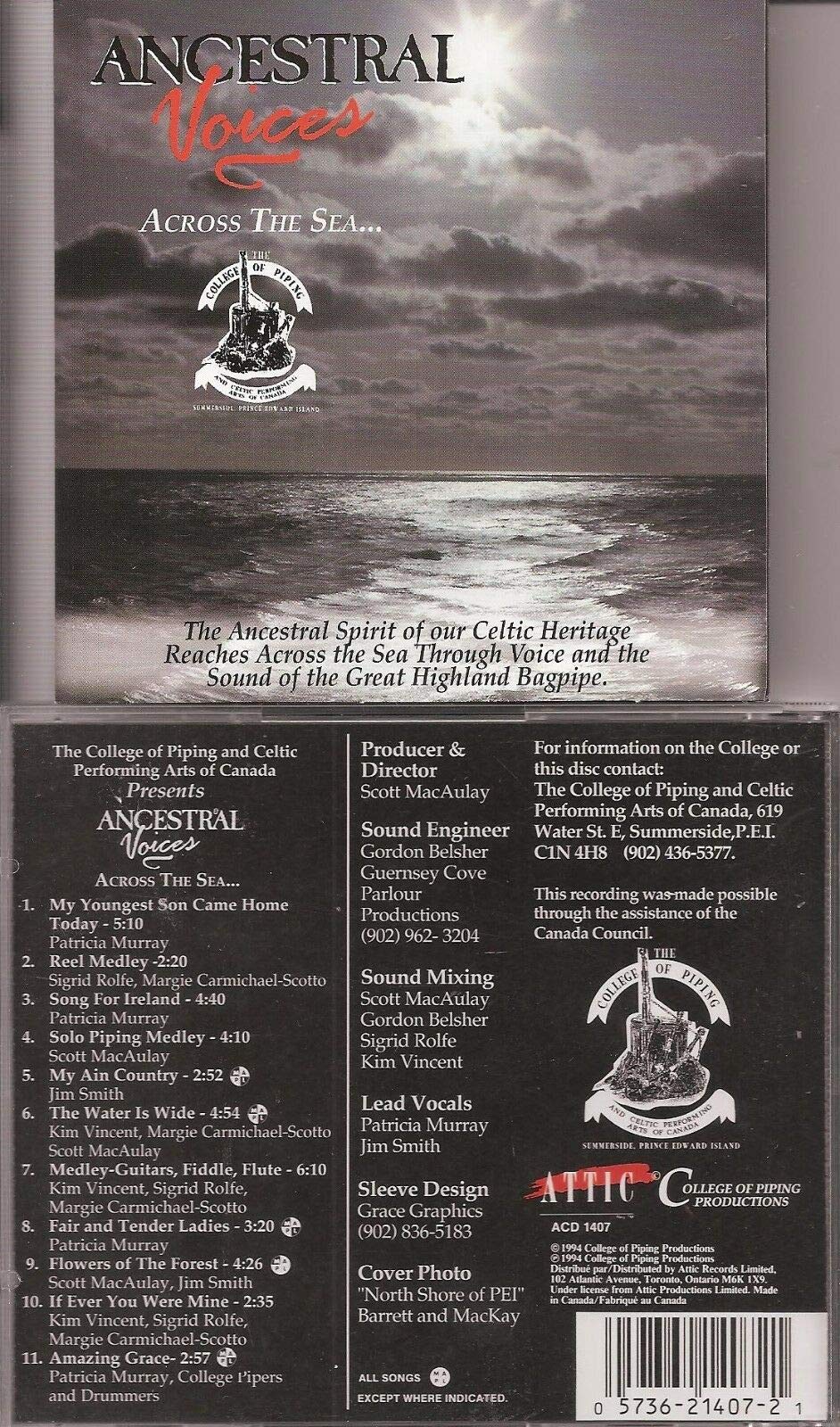 Ancestral Voices: Across the Sea... [Audio CD] College of Piping and College of Piping Canada
