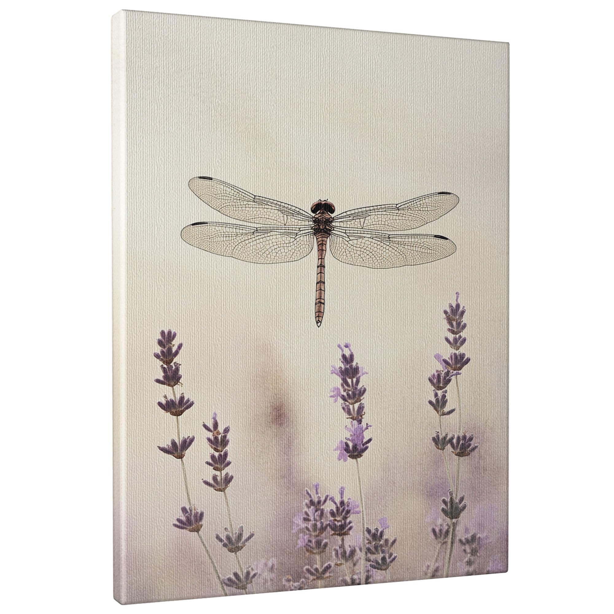 Dragonfly Canvas Wall Art, Violet Floral Landscape Prints, Spring Aesthetic Decor For Living Room, Bedroom, Office, Unframed 16x20 Inch