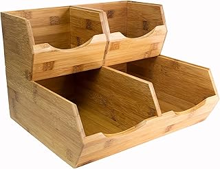 HOMESTEAD Bamboo Pantry Storage Bins - Stackable Baskets, Potato and Oni...