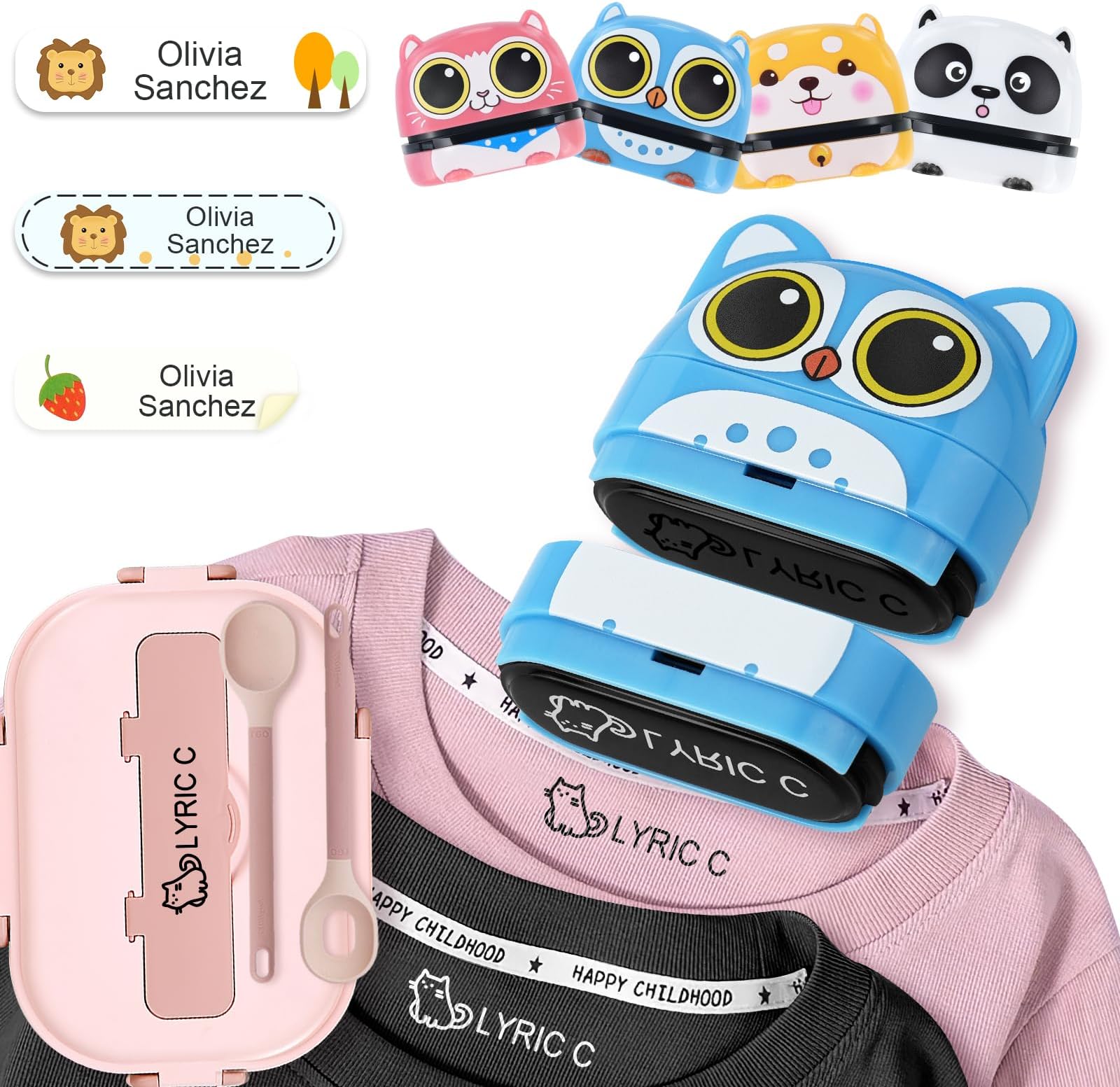 - SUPHELPU Name Stamp for Clothing Kids Waterproof, Clothing Stamps for Clothes Permanent, Personalized Stamp with Name, School Daycare Essentials for Fabric Plastic Label Bottles Child Baby