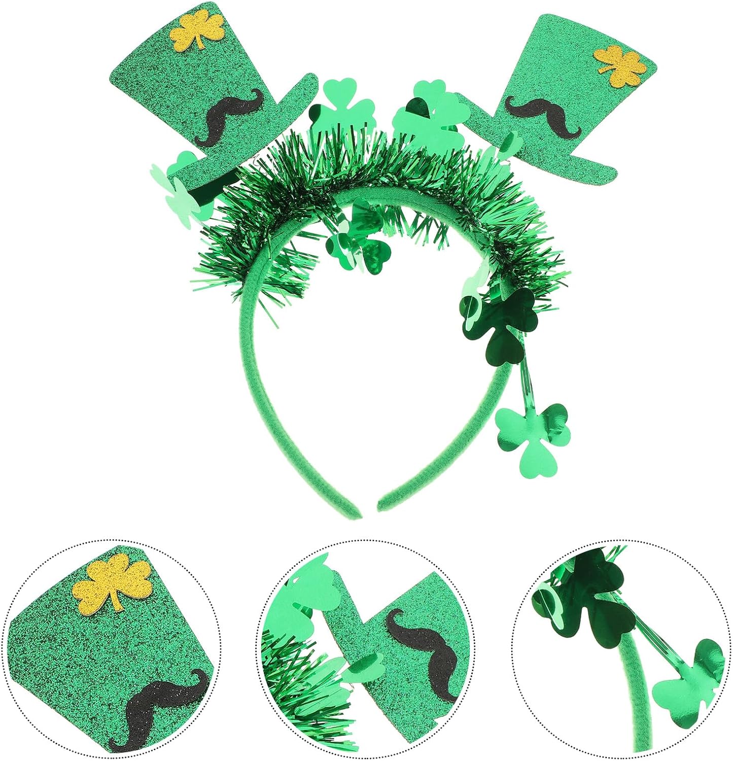 HEALLILY St Patrick's Day Small Top Hat Headband Festival Photo Prop Hairband Women’s Holiday Headdress Accessory for Party Supplies