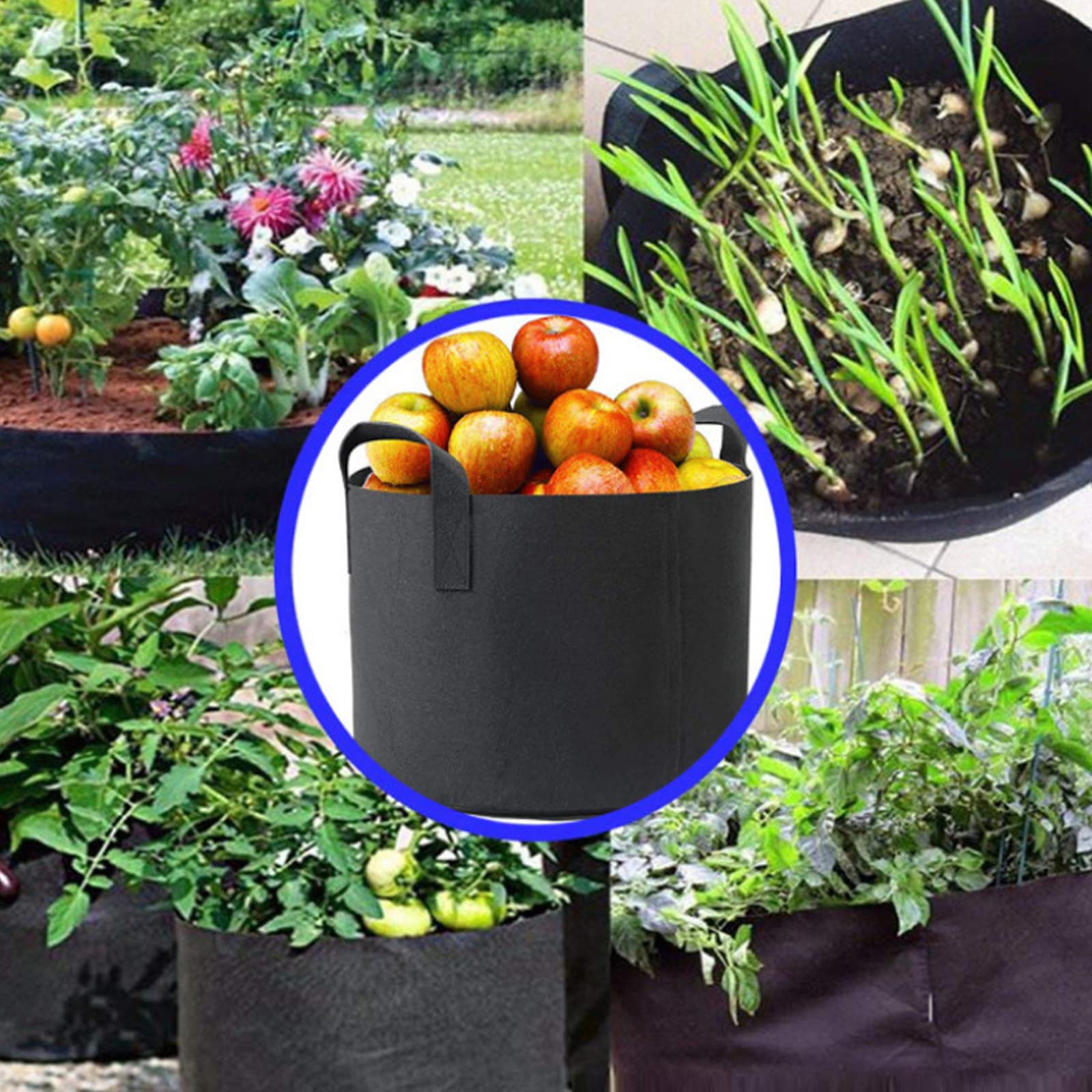 Sacs de Plantation de Jardin, Non Tissés Sacs de Culture pour Pommes de Terre, Sac de Legumes Sac de Plantes à poignées pour Légumes avec poignées Robustes, 30 gallons