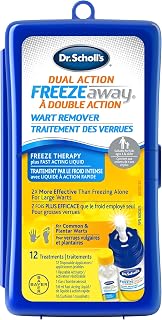 Dr. Scholl’s Dual Action FreezeAway Wart Remover, 12 Treatments. For Common and Plantar Warts, 33 Count (Pack of 1)