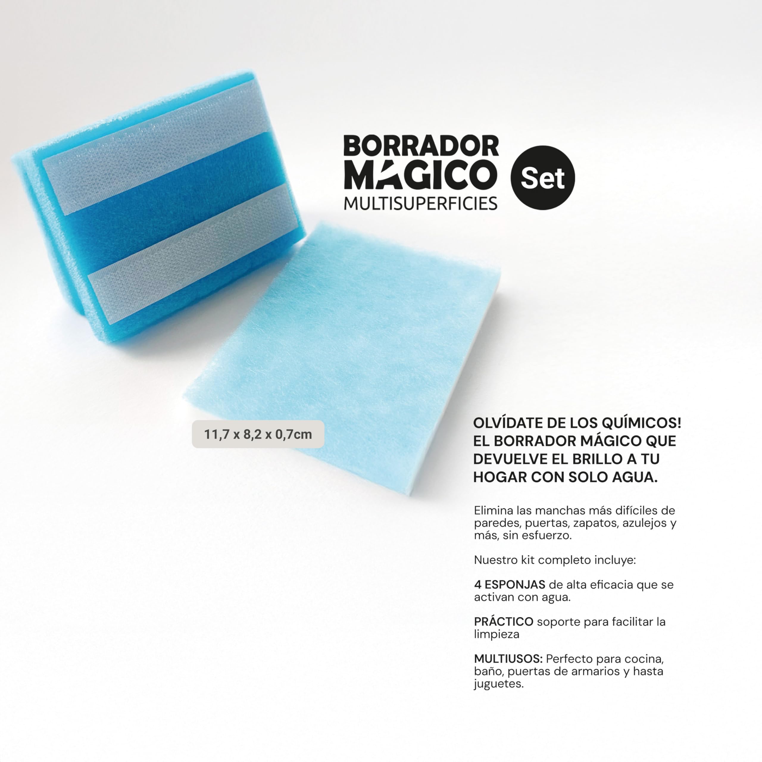 Pamex - Borrador Melamina Magico Mango + 4 Recambios - 24 Unidades