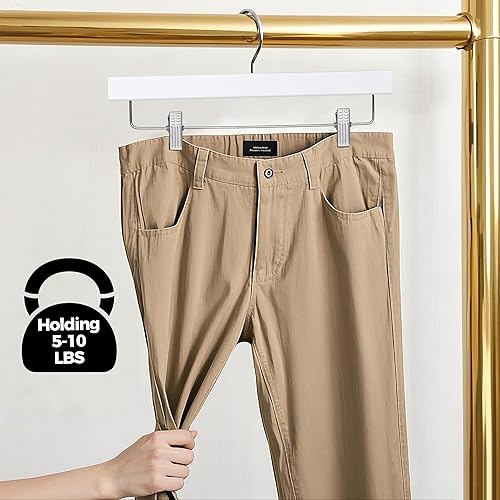 Miniatura 5 de Quality Hangers Perchas de madera para pantalones, paquete de 20 ganchos giratorios para ropa, falda de madera de loto, pantalones, pantalones