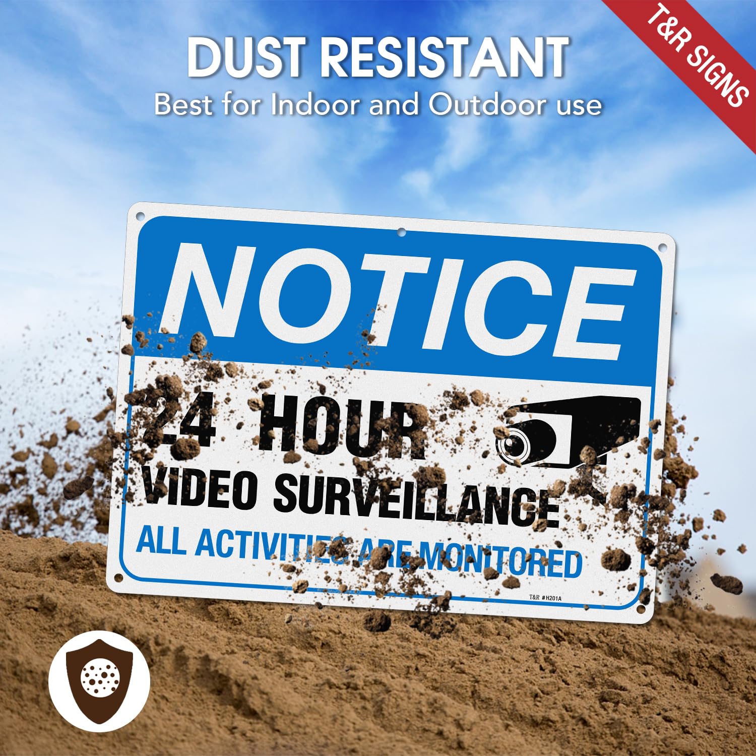 Video Surveillance Sign, All Activities Are Monitored - 1 Pack - 10 x 14 Inches Rust Free .040 Aluminum Reflective - UV Protected, Waterproof, Weatherproof and Fade Resistant - 4 Pre-drilled Holes — Amazon image 5