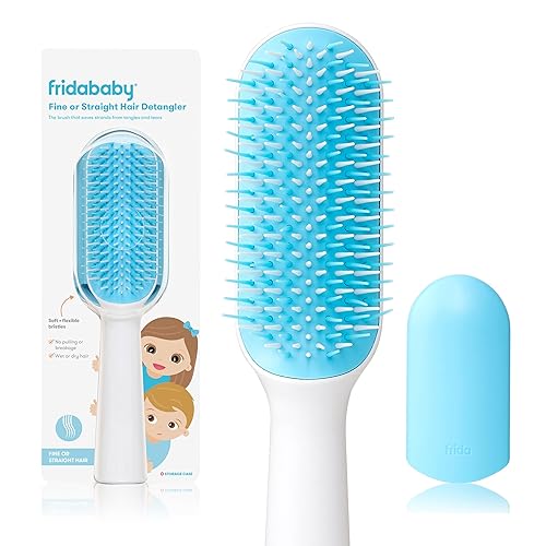 FridaBaby Cepillo desenredante de cabello fino o liso desenreda nudos sin desgarros ni roturas diseño de dientes y cerdas FridaBaby Cepillo desenredante de cabello fino o liso desenreda nudos sin desgarros ni roturas diseño de dientes y cerdas