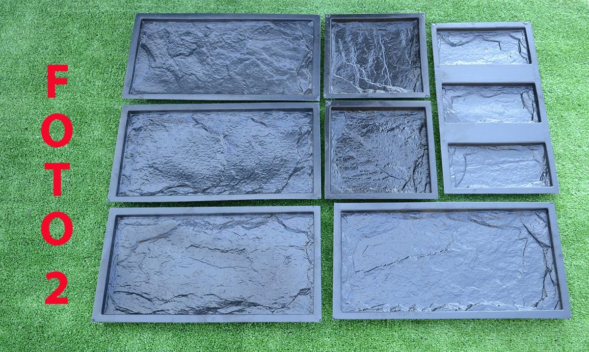 Set 9 Plastic Molds for Concrete Plaster Wall Stone Cement Tiles Concrete Mould W18
