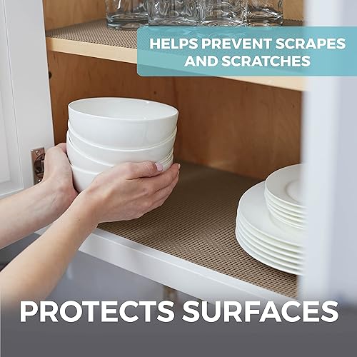 Miniatura 4 de HOME GENIE - Forro para cajones y estantes, rollo no adhesivo, agarre fuerte y duradero adecuado para cajones, estantes, armarios, despensa,