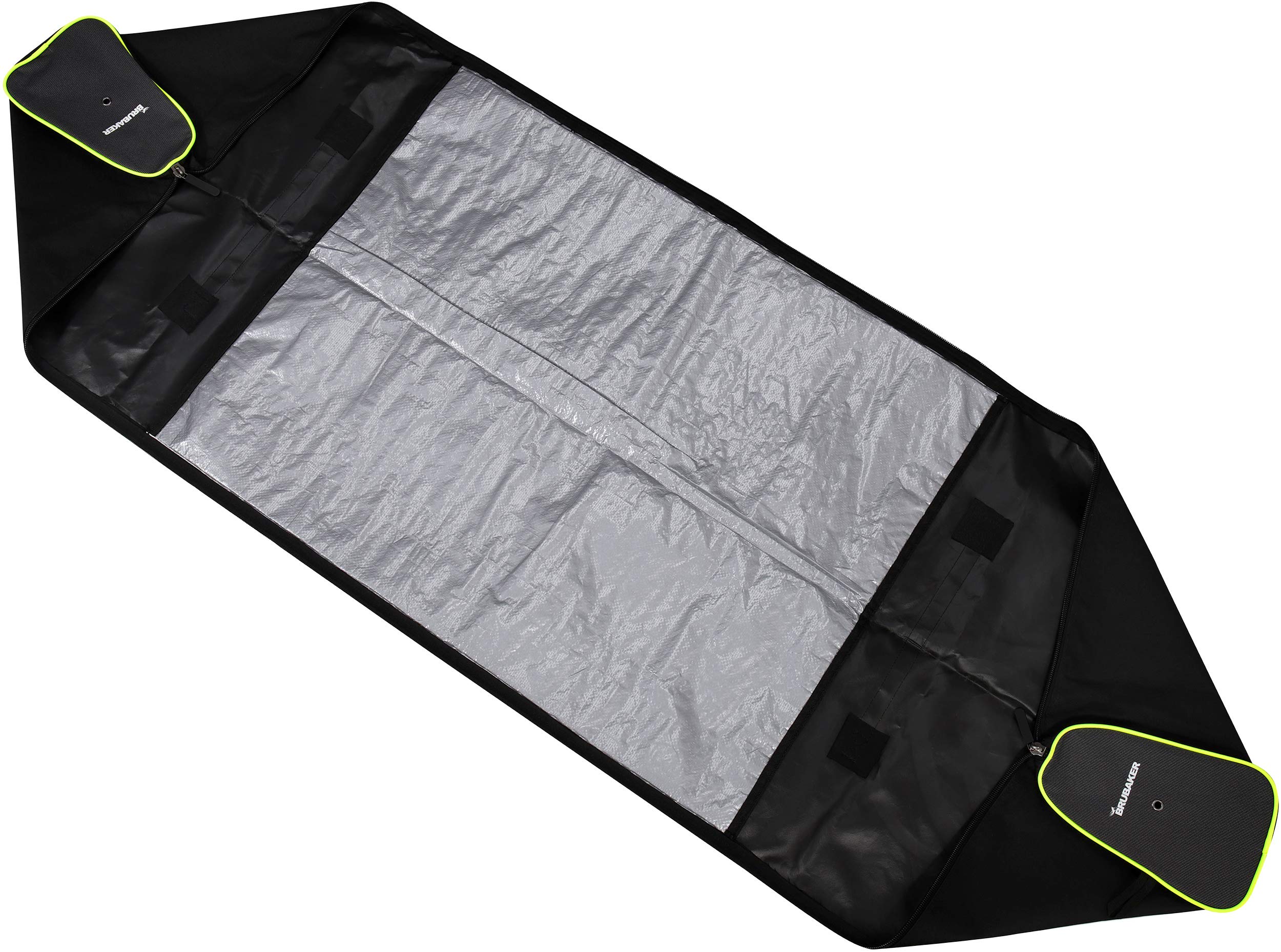 BRUBAKER Carver Champion Ski Bag for 1 Pair of Skis and Poles - Black/Neon Yellow - 74 3/4 Inches / 190 Cm