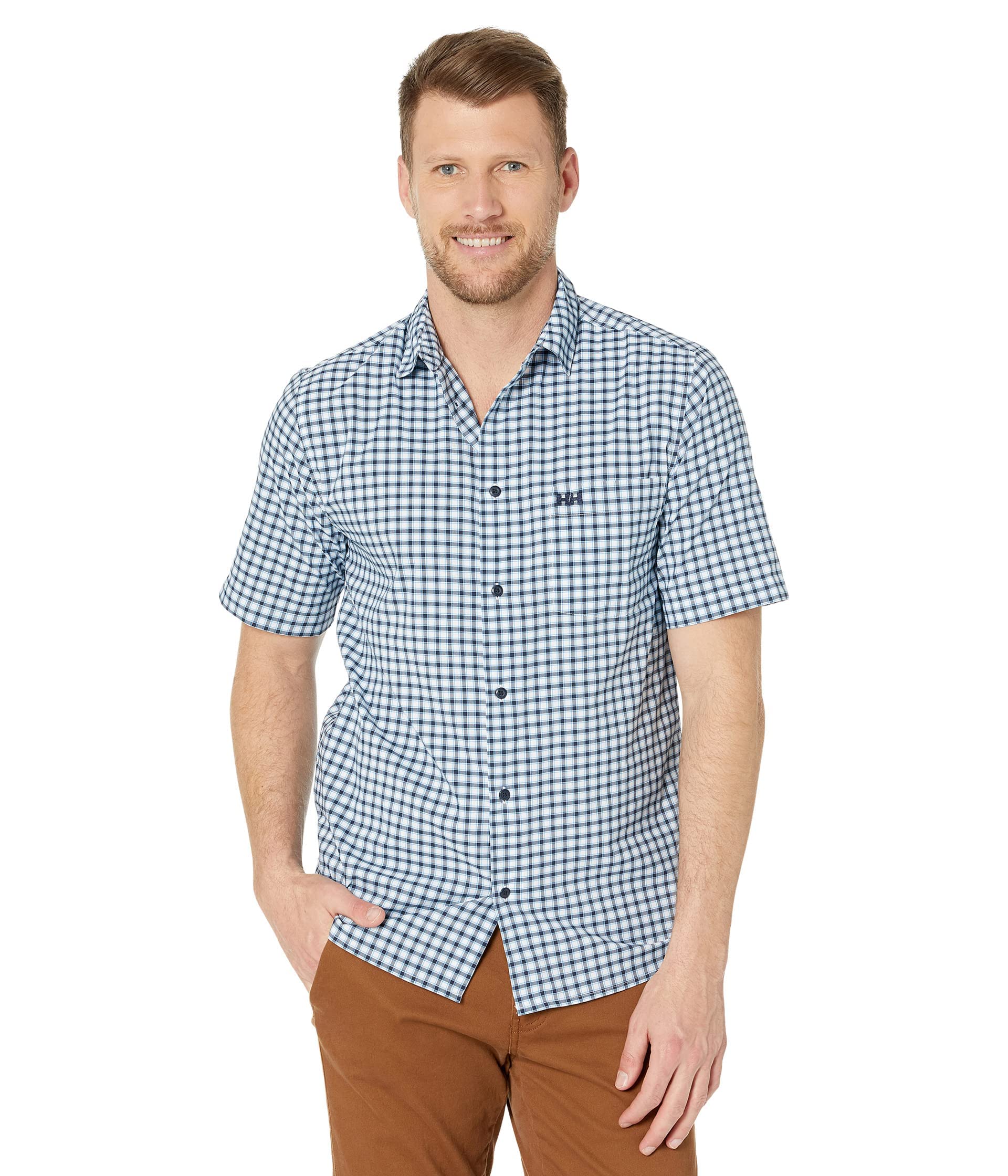 Helly Hansen Bleu Regular Short Sleeve Shirt Fjord Qd Ss
