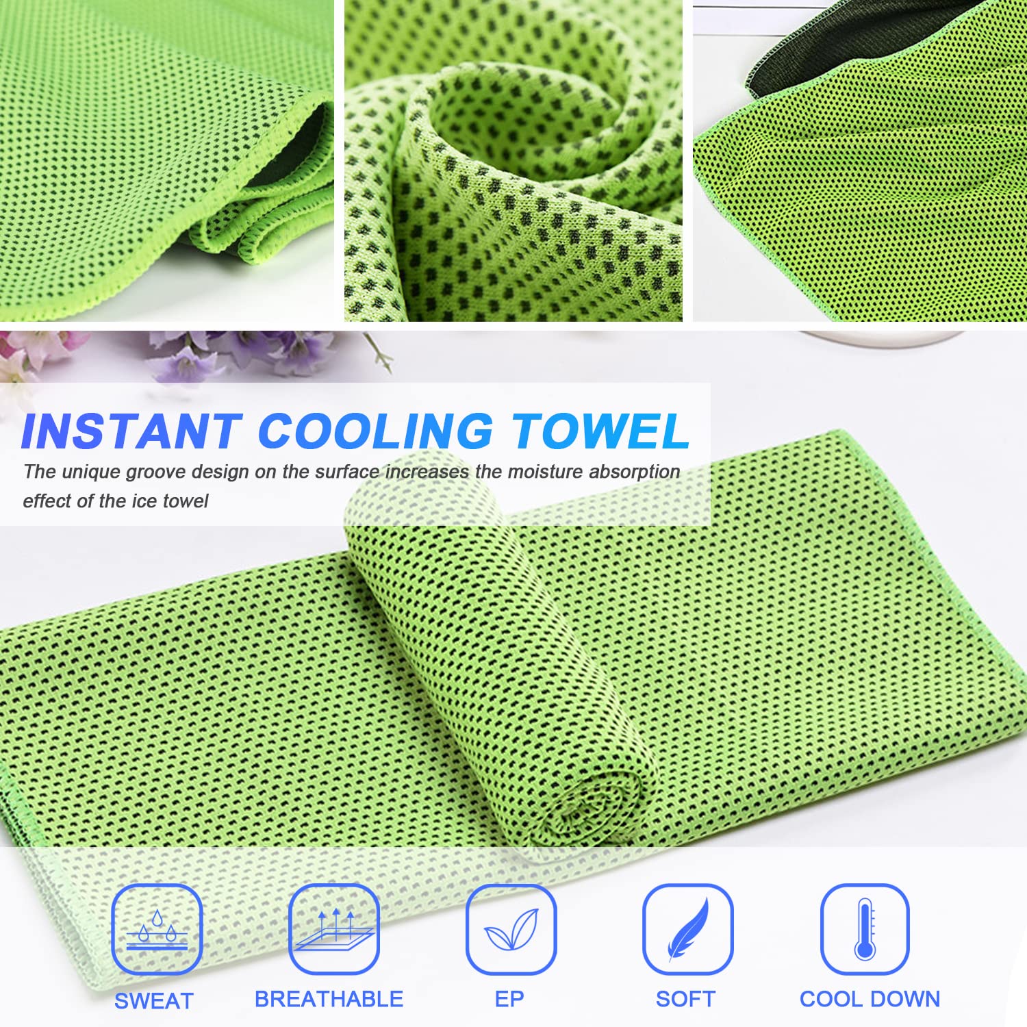 Asciugamano Rinfrescante Microfibra Telo Raffreddamento Palestra Salvietta Refrigerante Sportivo Cooling Towel