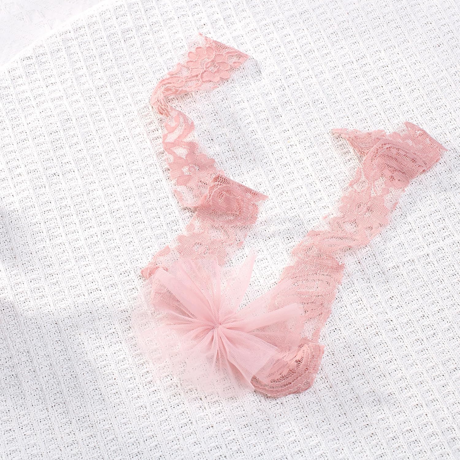 Newborn Photography Outfits Girl, Baby Girl Photoshoot Props, Lace Romper with Headband for 0-3 Months Newborn - Image 7