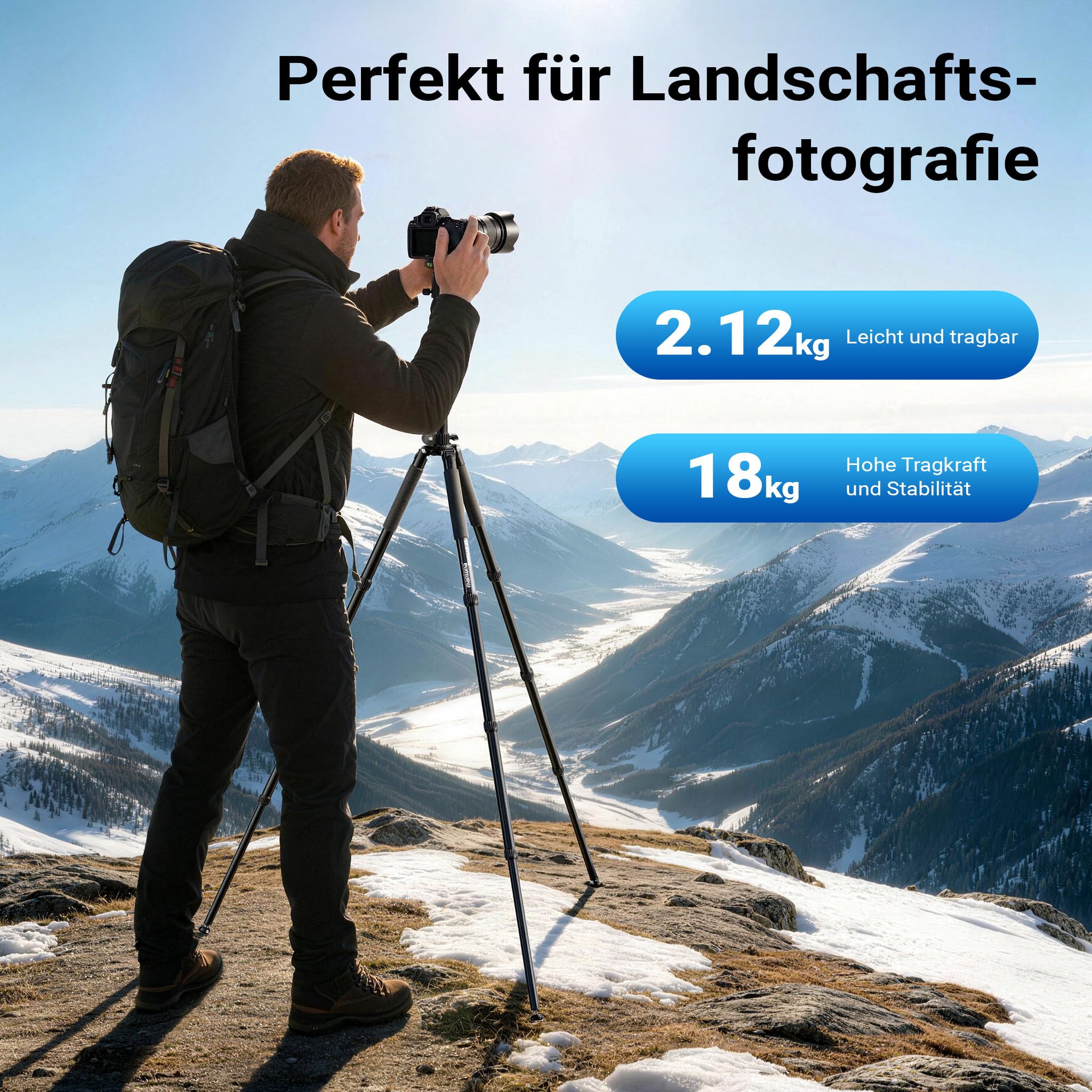 Mantona Kodiak XL 324 + Onyx 12 – zestaw statywu fotograficznego z głowicą kulową z aluminium i płytką szybkiej wymiany kompatybilną z systemem Arca Swiss