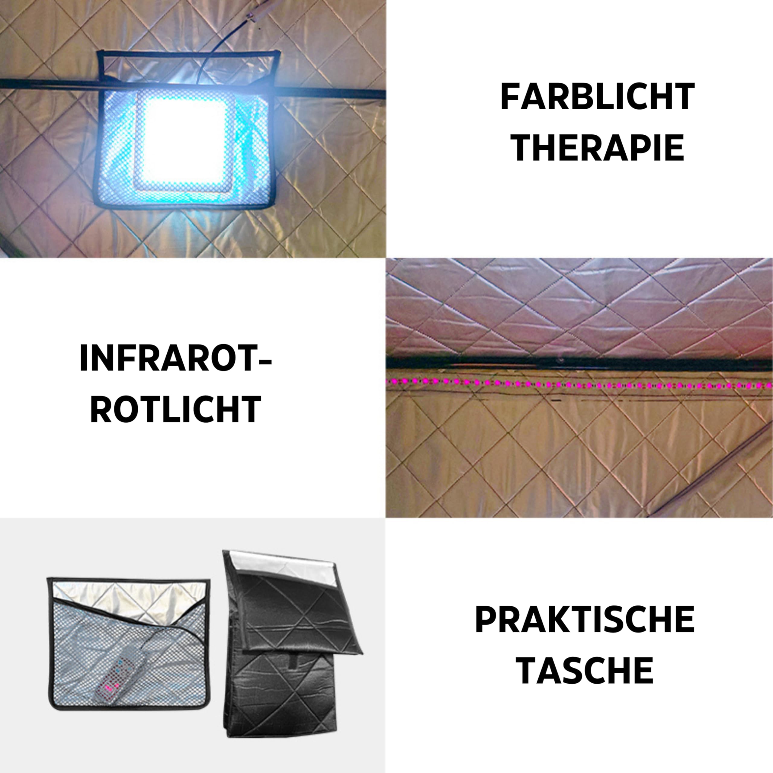 Cabine infrarouge portable pour sauna 90 x 90 x 190 cm avec chaise de camping, télécommande numérique, cabine thermique, couleur noire - votre moment de bien-être à tout moment et partout, portable