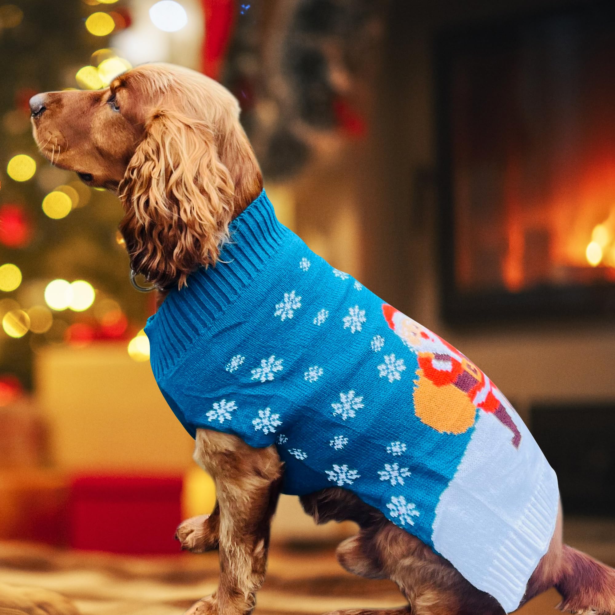 Vehomy 2-Piece Pet Christmas Sweater Set - Plaid Knit For Cats & Small Dogs - View #7