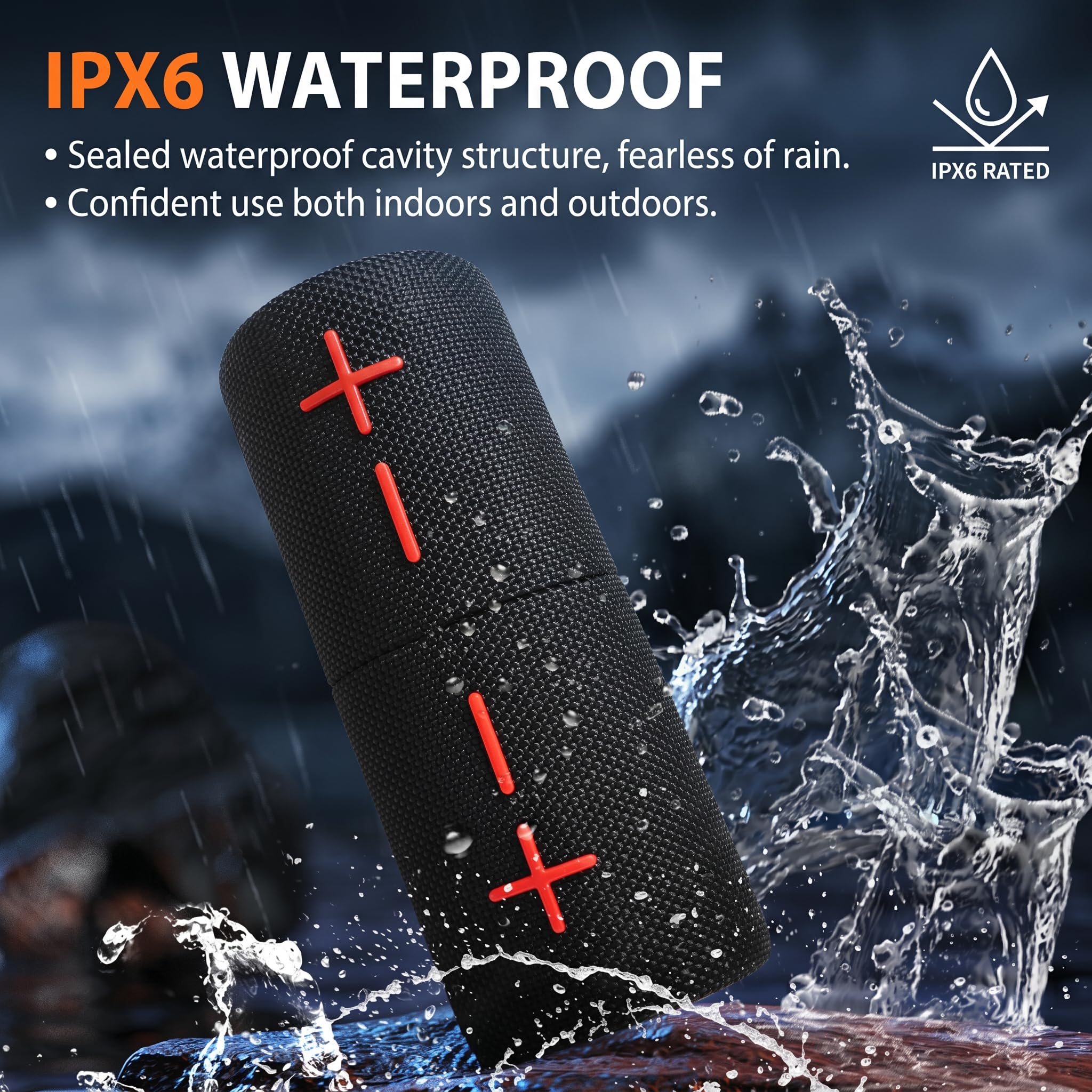 2 w 1 Magnetyczny podwójny rozdzielany głośnik Bluetooth, IPX6, wodoodporny, przenośny, bezprzewodowy głośnik z dźwiękiem stereo 20 W, Bluetooth V5.3, 24 h Playtime, wielokrotne parowanie do domu, na