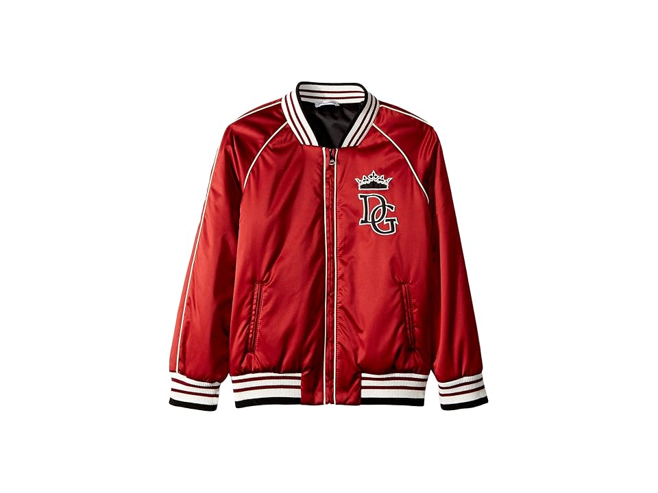 

Dolce & Gabbana Kids Satin Baseball Jacket (Little Kids) (Dark Bordeaux) Boy's Coat