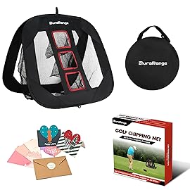 DuraRange Pop-Up Golf Chipping Net, Chip Training Aid for Precision & Distance, Outdoor & Indoor Practice, Best Gift for Golfer, Dad, Husband - Black