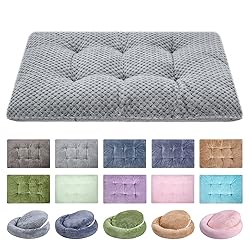 WONDER MIRACLE Fuzzy Deluxe Pet Beds, Super Plush Dog or Cat Beds Ideal for Dog Crates, Machine Wash & Dryer Friendly (15" x 23", S-Grey)