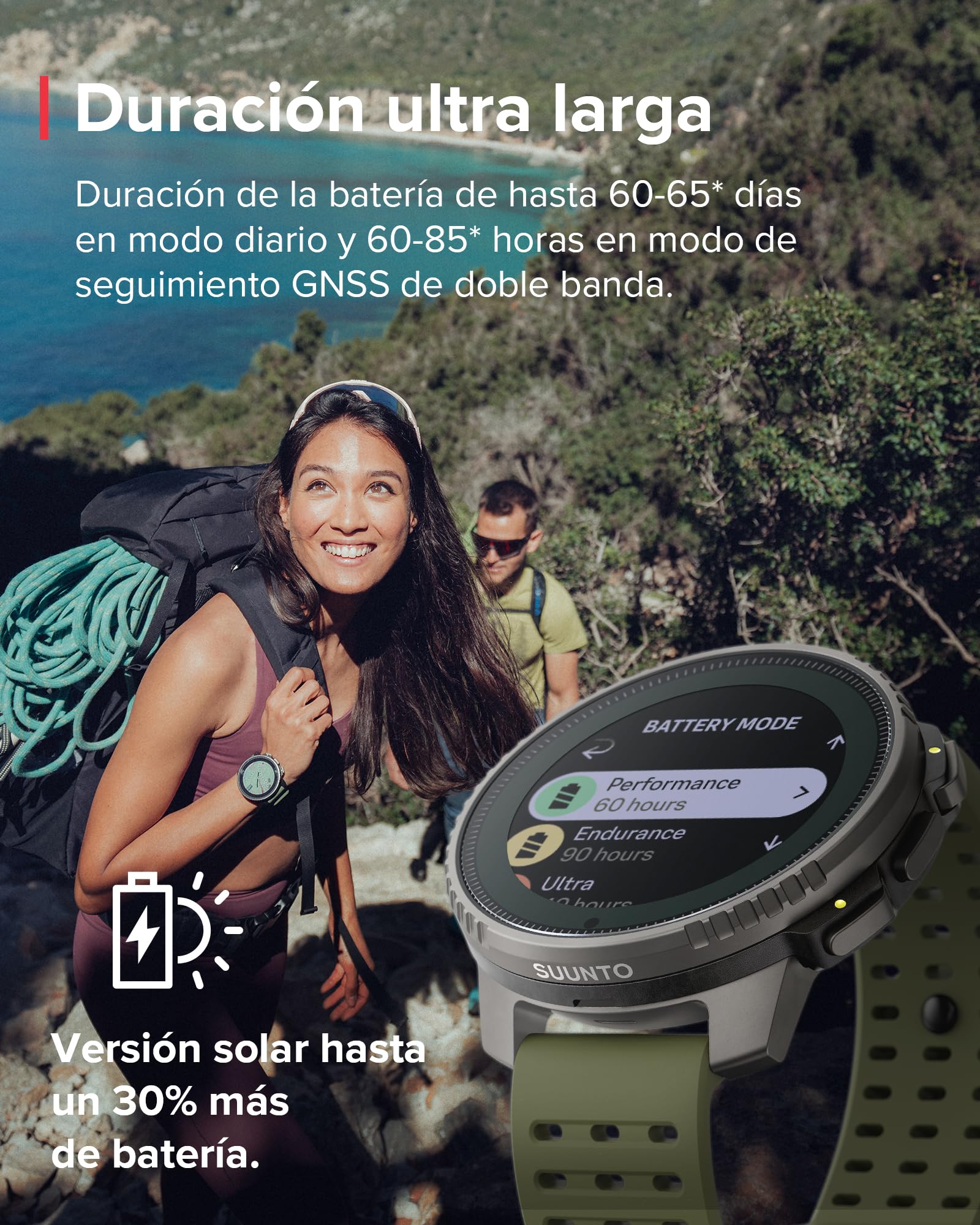 SUUNTO Vertical Reloj Deportivo GPS, Carga Solar con 95+ Modos Deportivos
