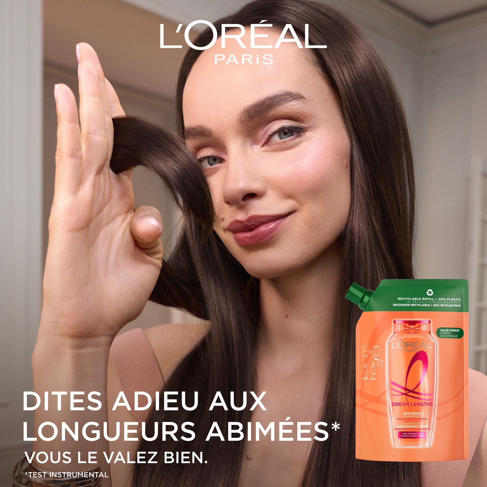 Loreal Elseve Dream Long szampon odbudowujący do włosów długich 1000 ml | L'Oréal Paris Elseve Dream Długi szampon rekonstrukcyjny 1L