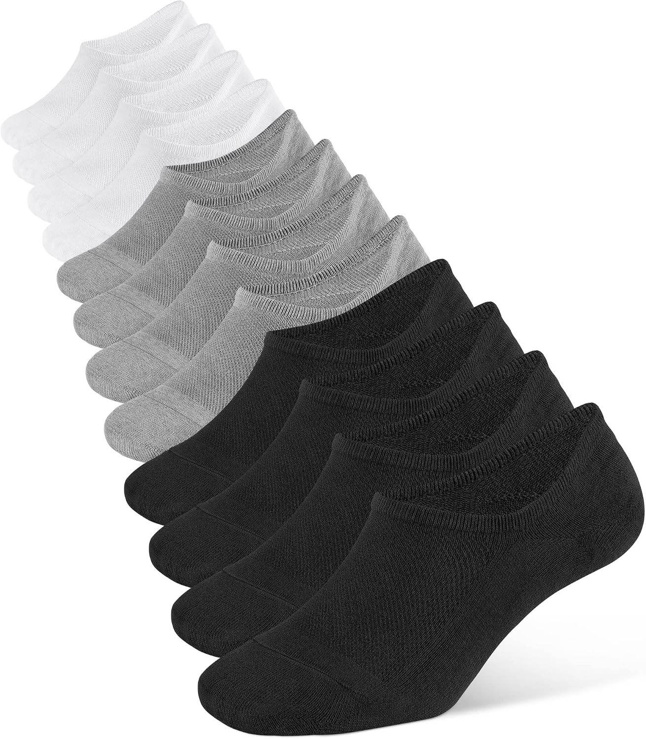 Mens Ankle Athletic Socks, Low Cut Breathable Running Socks, Comfort Sports Trainer Socks, Cotton Casual Non-Slip No Show Socks for Men and Women, Invisible Crew Boat Socks, EUR43-48, 6Pairs
