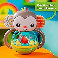 Vista 5 de Bright Starts Giggle & Rattle Gift Set - Juguetes musicales y sensoriales para bebés, paquete de 2, elefante y mono, unisex, recién nacido + Juego