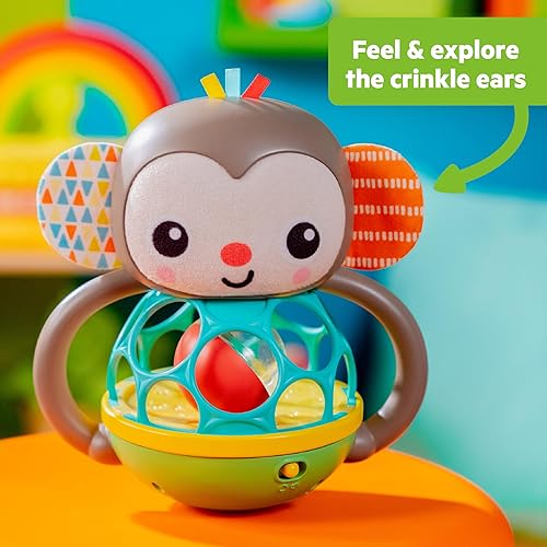 Miniatura 5 de Bright Starts Giggle & Rattle Gift Set - Juguetes musicales y sensoriales para bebés, paquete de 2, elefante y mono, unisex, recién nacido +