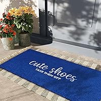 Vista 2 de Felpudo de entrada para entrada lindo cartel de zapatos Quítatelos Señal de bienvenida Felpudos para puerta delantera Felpudos divertidos