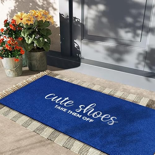 Miniatura 2 de Tapete para puerta de entrada para entrada, bonitos zapatos con texto en inglés "Take Them Off", tapete de bienvenida para puerta delantera,