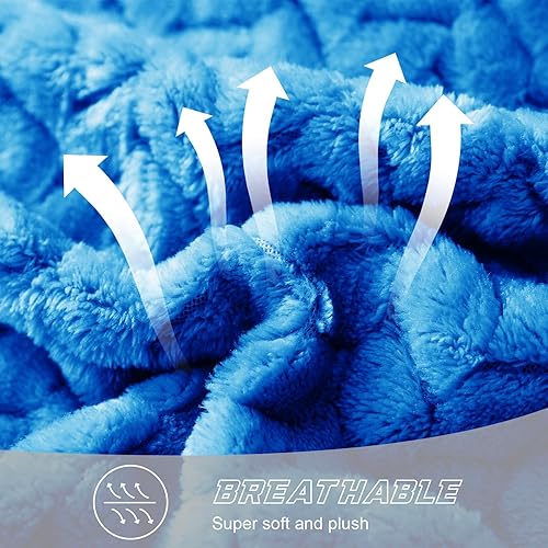 Miniatura 7 de Exclusivo Mezcla Manta de forro polar de franela tamaño Queen, 90 x 90 pulgadas, suave tejido jacquard con patrón de hojas, manta de felpa de