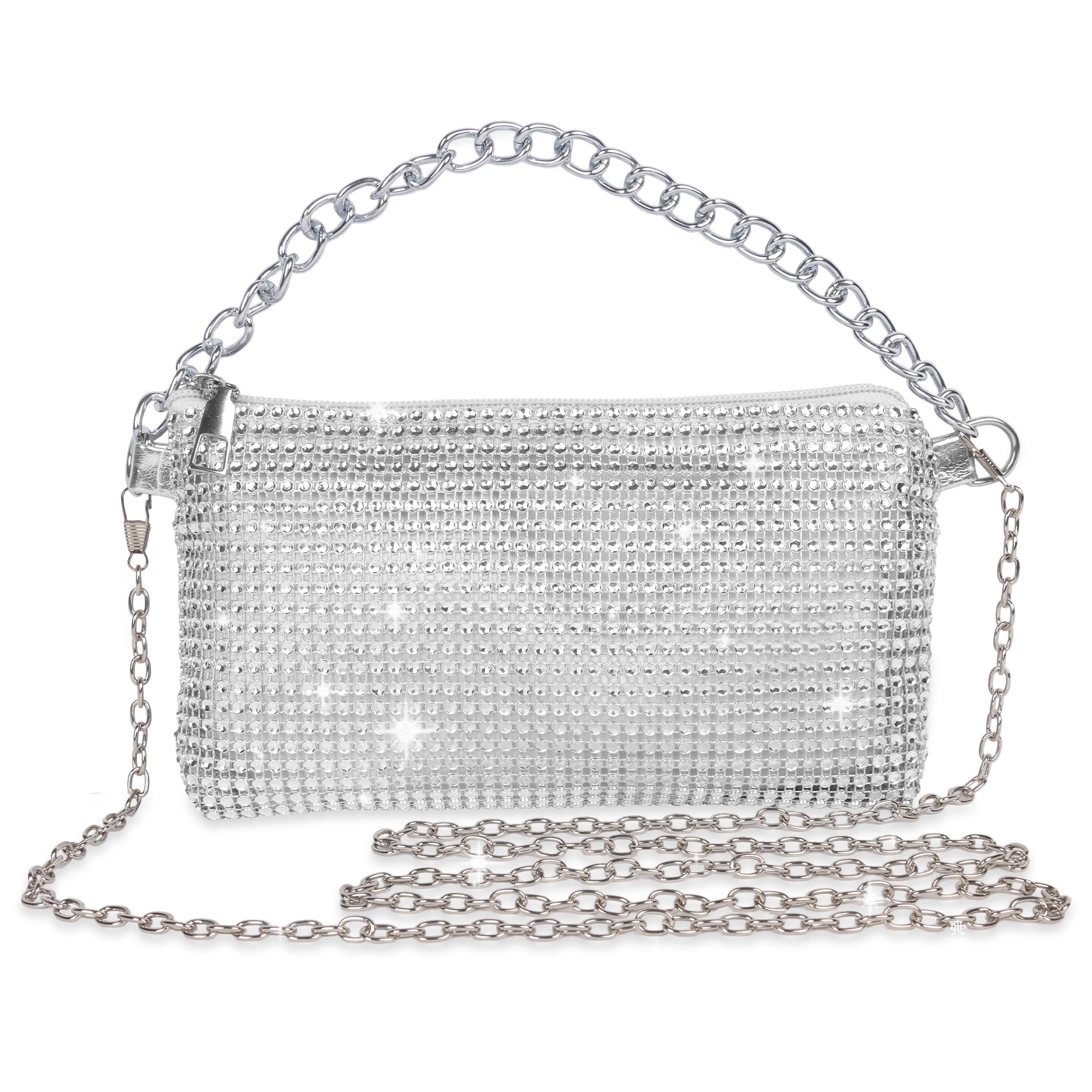 Rhinestone Crossbody Bag - Women's Bling Evening Clutch, Ladies Handbag with Glitter & Sparkly Rhinestone Purses for Wedding Banquet Party