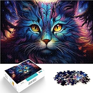 Rompecabezas de 1000 piezas para adultos juguetes educativos y educativos en forma de gato colorido con piezas de formas aleatorias totalmente encajables 26 x 38 cm