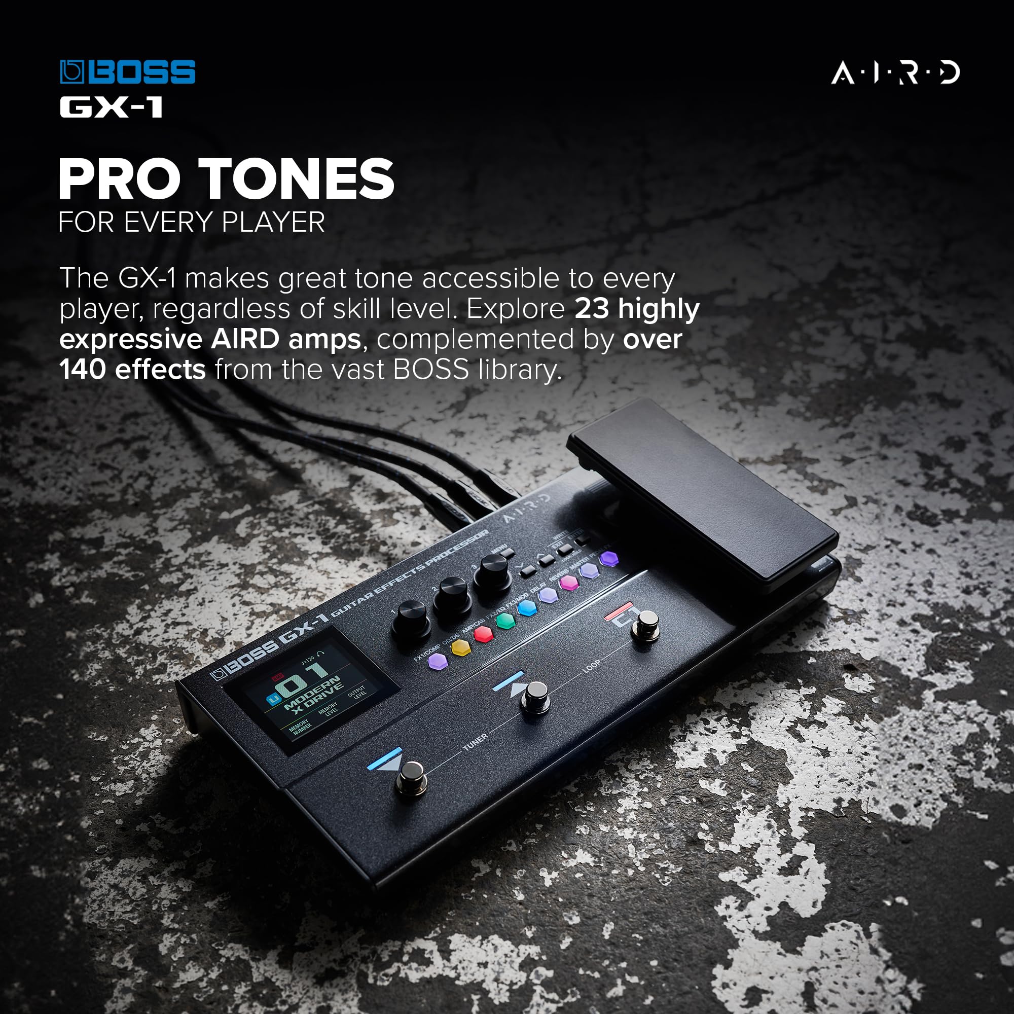 BOSS GX-1 | Ultra-Portable Guitar Effects Processor | Packed with