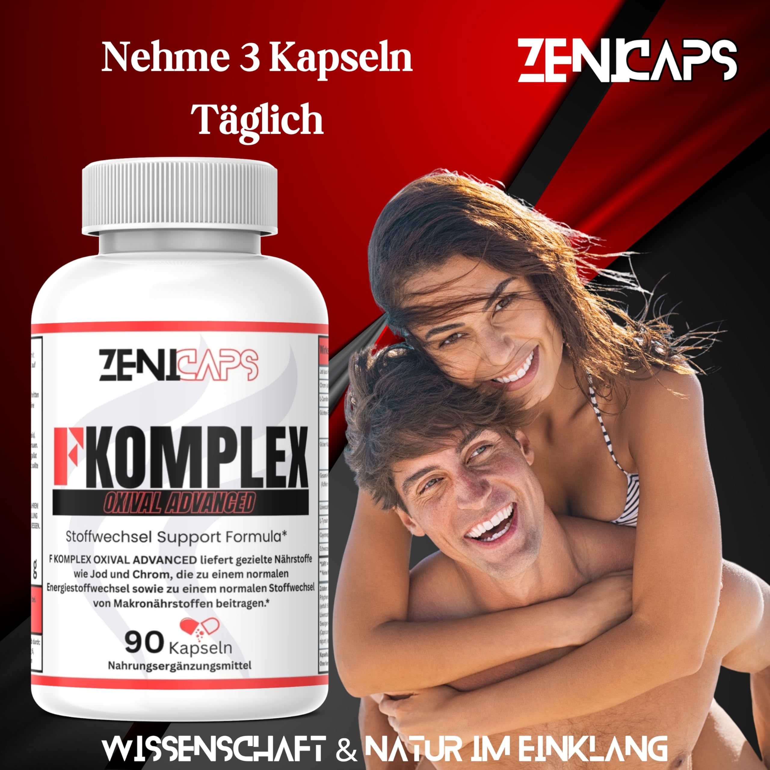 F KOMPLEX OXIVAL ADVANCED Original Kapseln Stoffwechsel FKomplex Support Complex F-Komplex Formula* | Einfache Anwendung | 90 Kapseln (90 Kapseln)