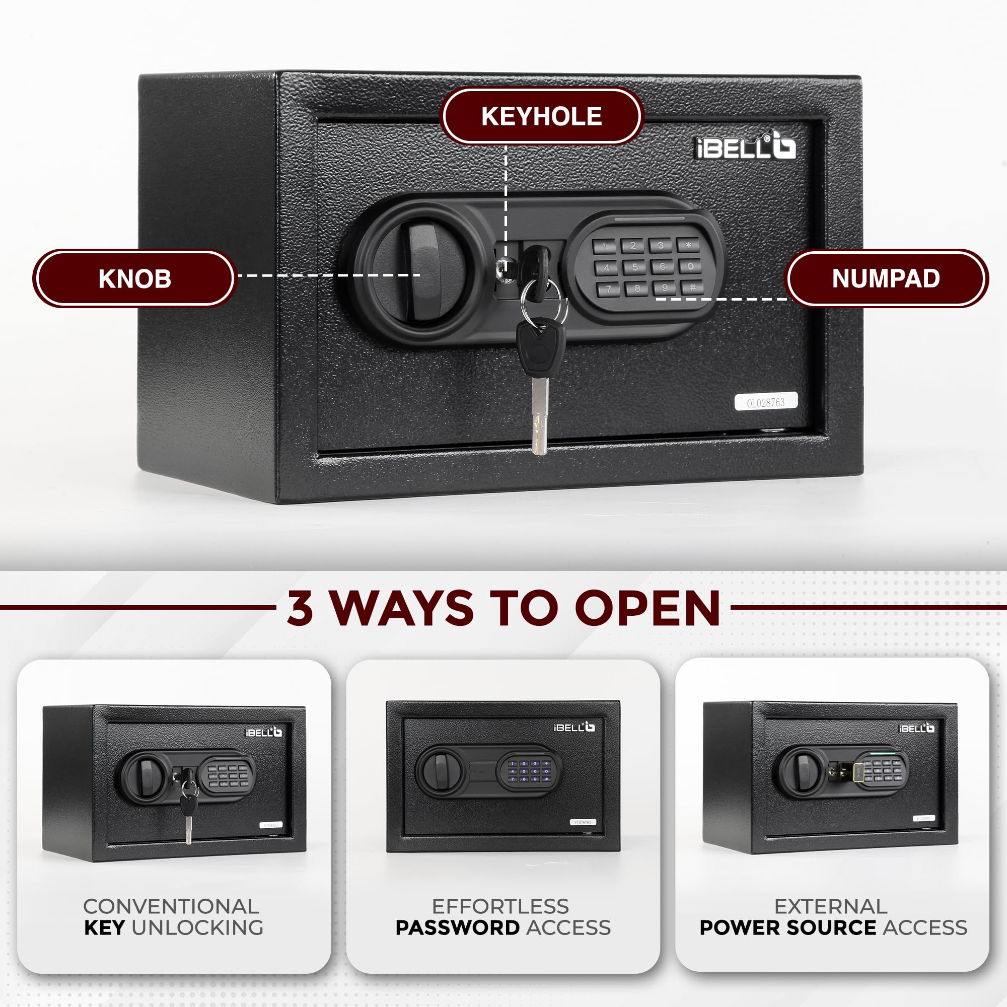 IBELL SL-20S Locker Box For Money & Jewellery, Electronic Safe Locker for Home & Office β Digital Lock with Password and Emergency Key, 200H x 310W x 200D mm, 4.19kg, 1 Year Warranty(Net-8.5L) 2
