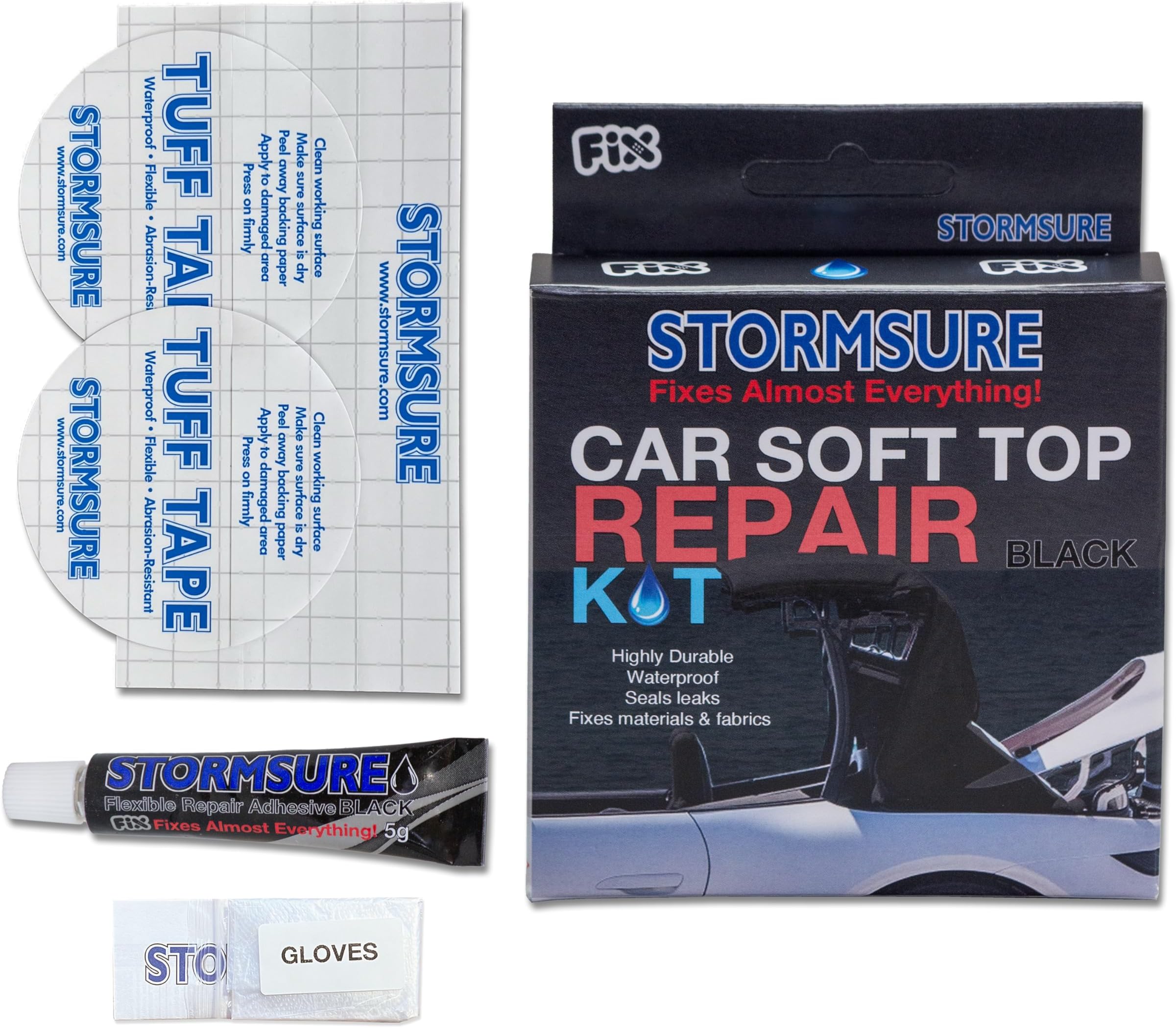 Stormsure Car Roof Repair Kit in Black - Durable, Waterproof Fix for Leaks and Tears, Ideal for All Vehicle Types