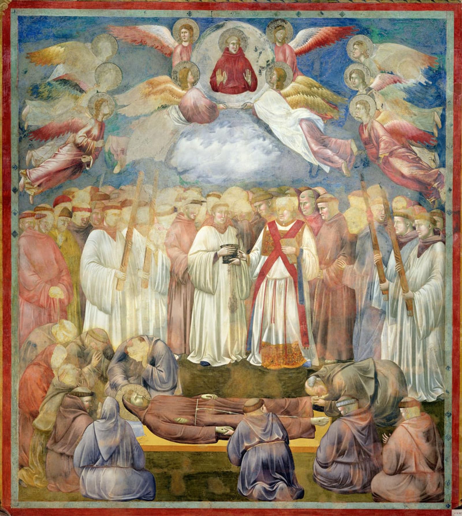 SERENDIPITP Retro Picture Poster Wall Art Pictures Painting the Death of St by Giotto Di Bondone Wall Art Canvas Print for Wall Decor 60x90cm