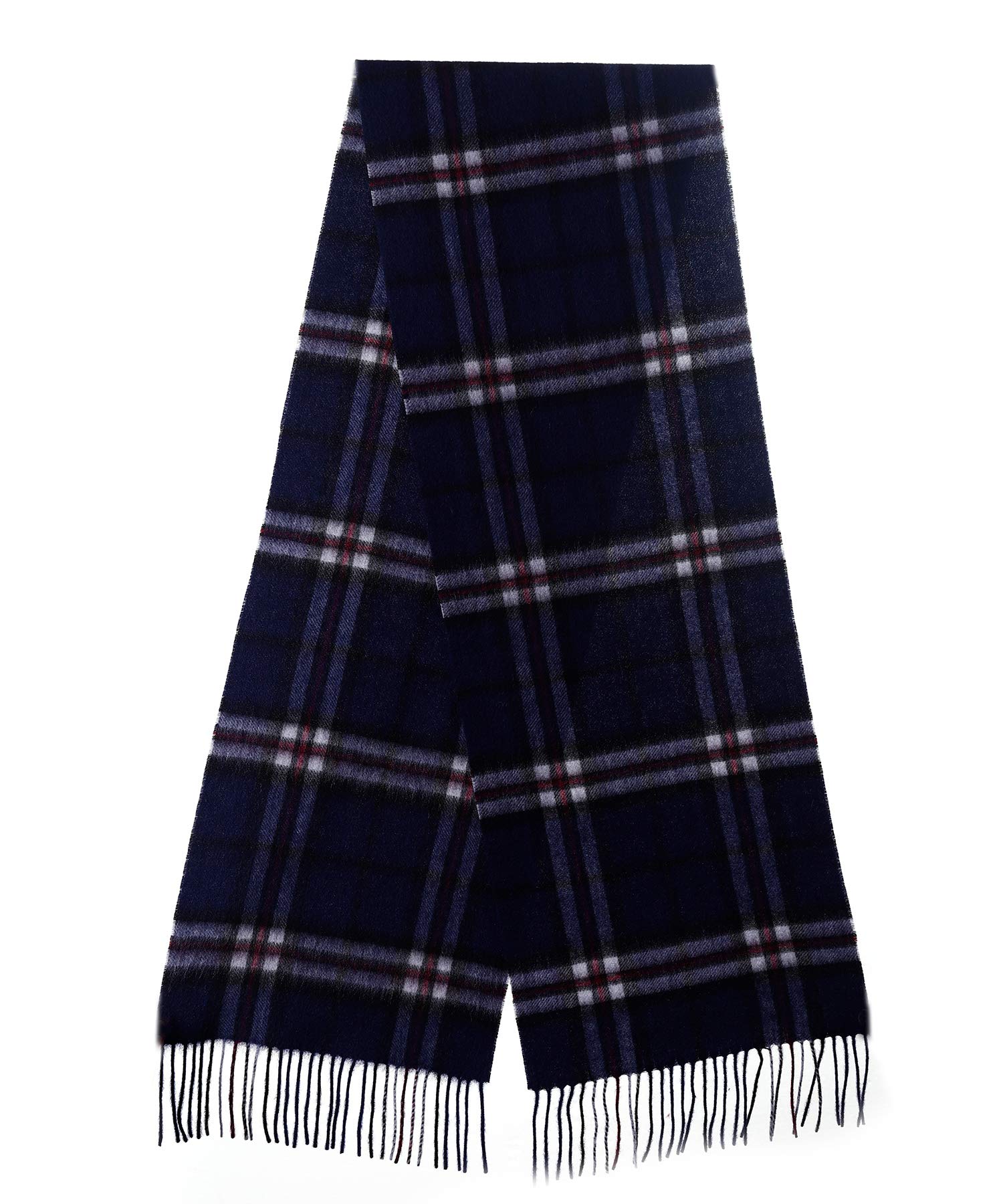 Edinburgh Cashmere Soft Lambswool Large (Thomson Navy) Plaid Exquisite Scarf-30cmx175cm