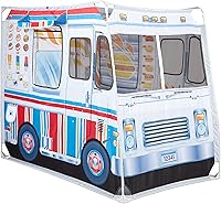 Melissa & Doug Double-Sided Food Truck Play Tent - Ice Cream & BBQ Role Play Tent for Kids Ages 3+