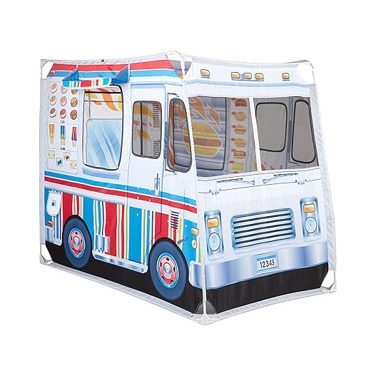 Melissa & Doug Food Truck Play Tent - Role Play Toy Food Truck Tent, Ice Cream Truck Tent For Kids Ages 3+