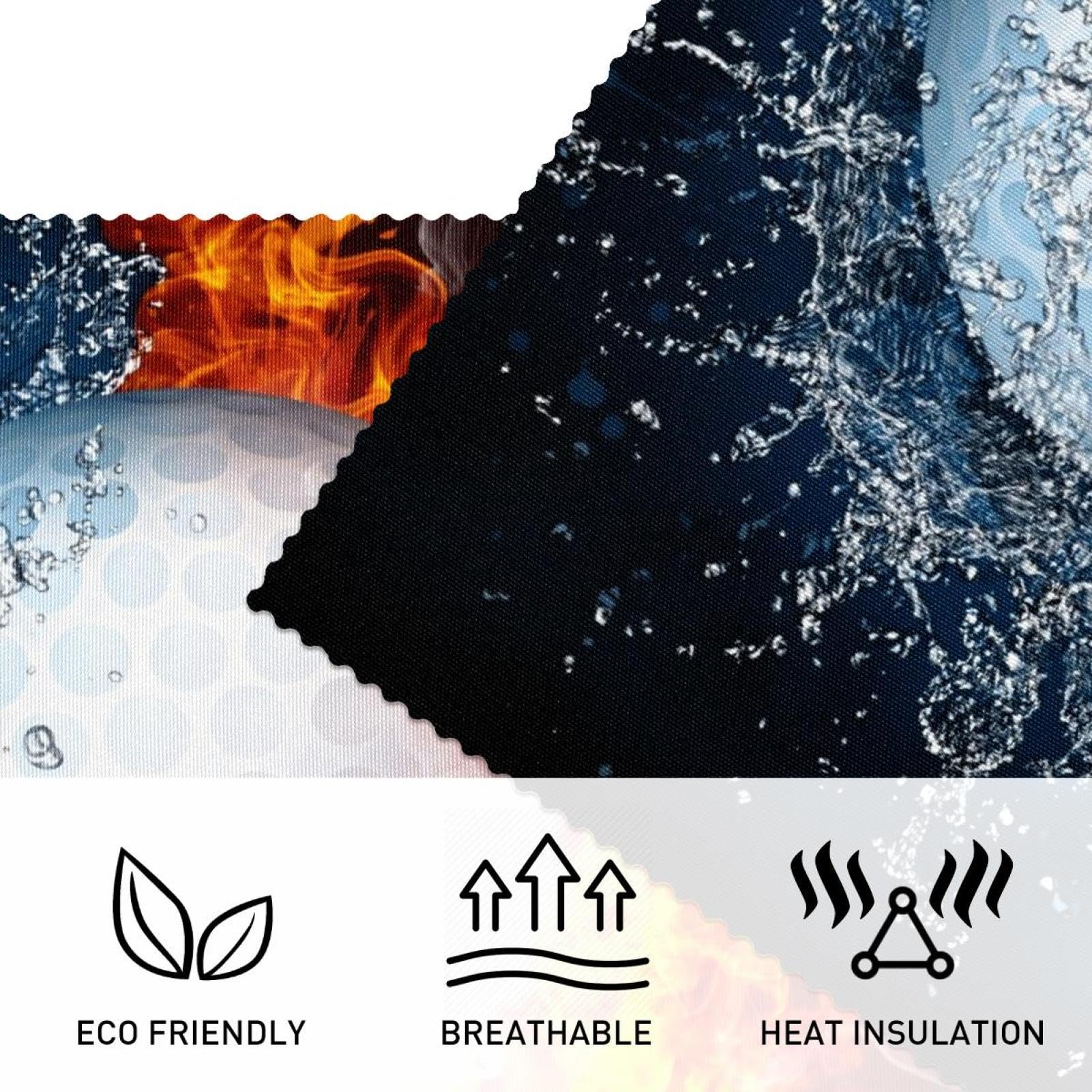 Platzsets, Motiv: Fire Ice Golf, Sport, waschbar, rutschfest, Wärmeisolierung für Küche, Esszimmer, Restaurant, 45,7 x 30,5 cm, 6 Stück