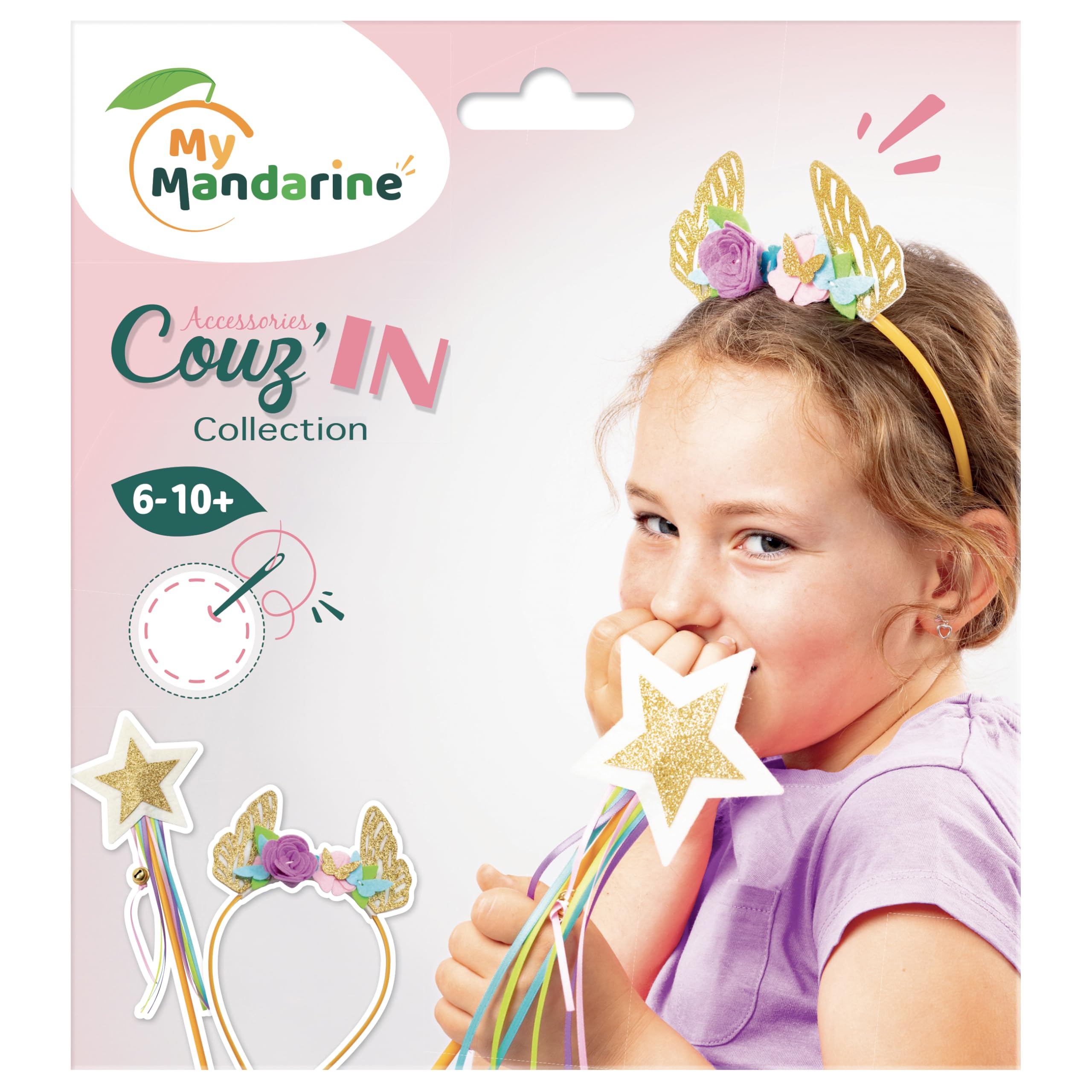 MY MANDARINE KC179C, Children's Creative Sewing kit, Couz'in Accessories, Disguise kit, from Age 6, Fairy Theme