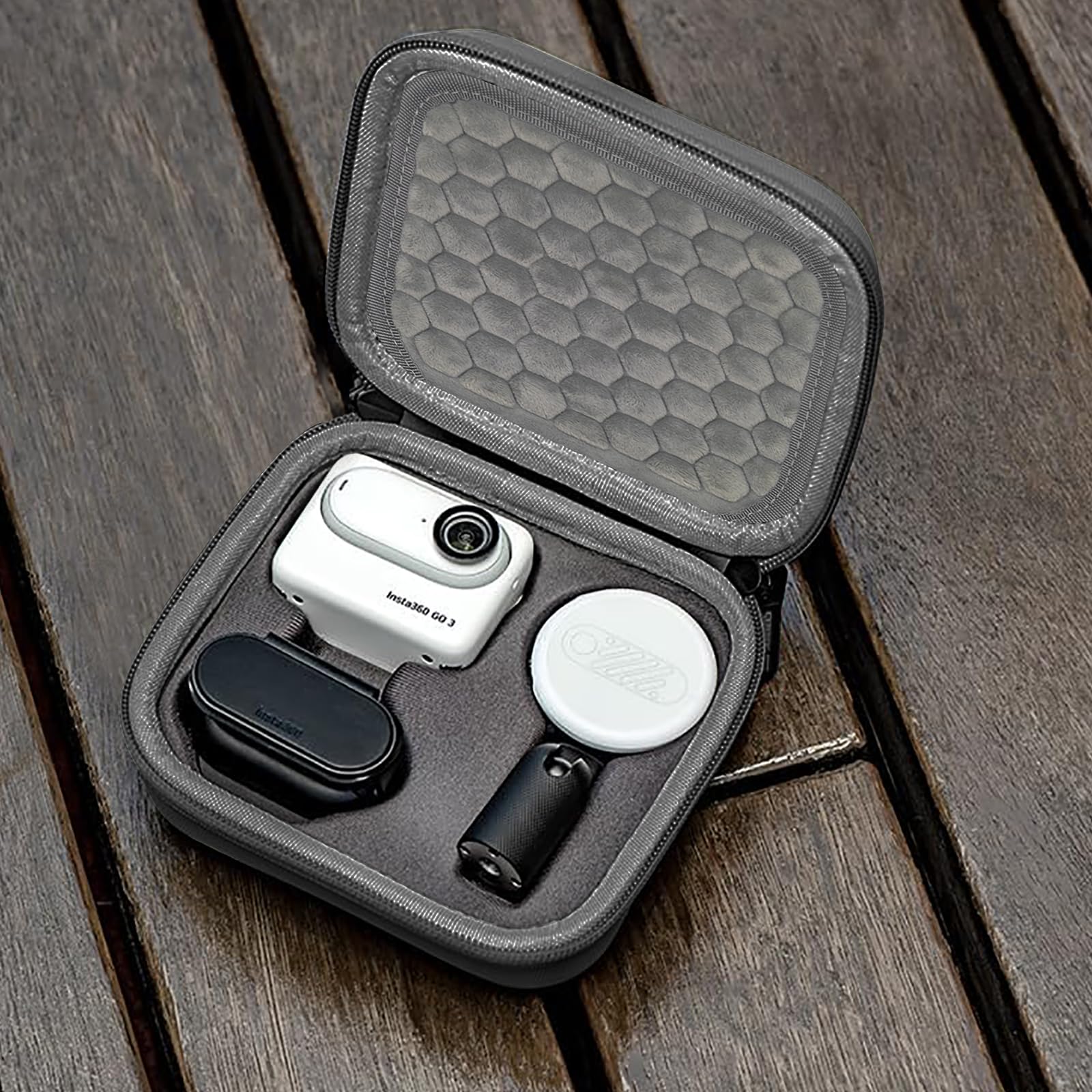 Leayjeen Custodia per Insta360 GO 3, Borsa da Viaggio per Action Camera Accessori per Insta360 GO 3, Accessori per Borse Protettive Perfetti per Sport e Attività All'Aria Aperta(Solo Custodia) Grigio