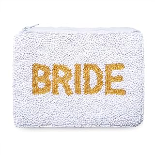Bride Coin Purse, Beaded BRIDE Purse Pouch, Handmade Change Purse Wallet with Zipper, Wedding Bridal Gifts, Engagement Bridal Shower Gifts