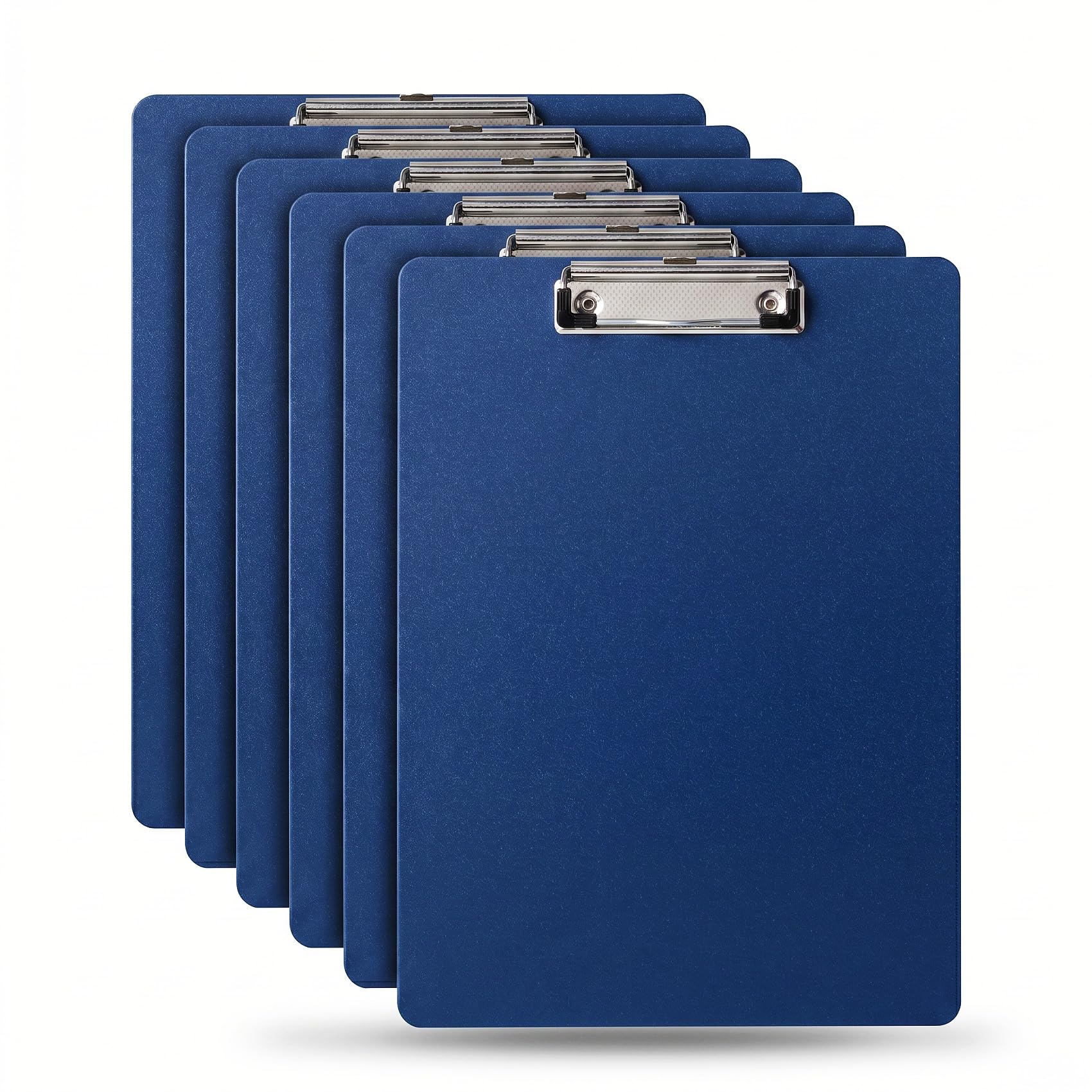 CHDEXU Plastic Clipboard A4 Pack of 6, Clipboard Folder with Retractable Hook for Office and Business Supplies, Blue Clipboards Holds 100 Sheets