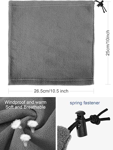 Miniatura 2 de SATINIOR Paquete de 6 polainas de cuello de forro polar de invierno, polaina de cuello para esquí, resistente al viento, para esquí, unisex