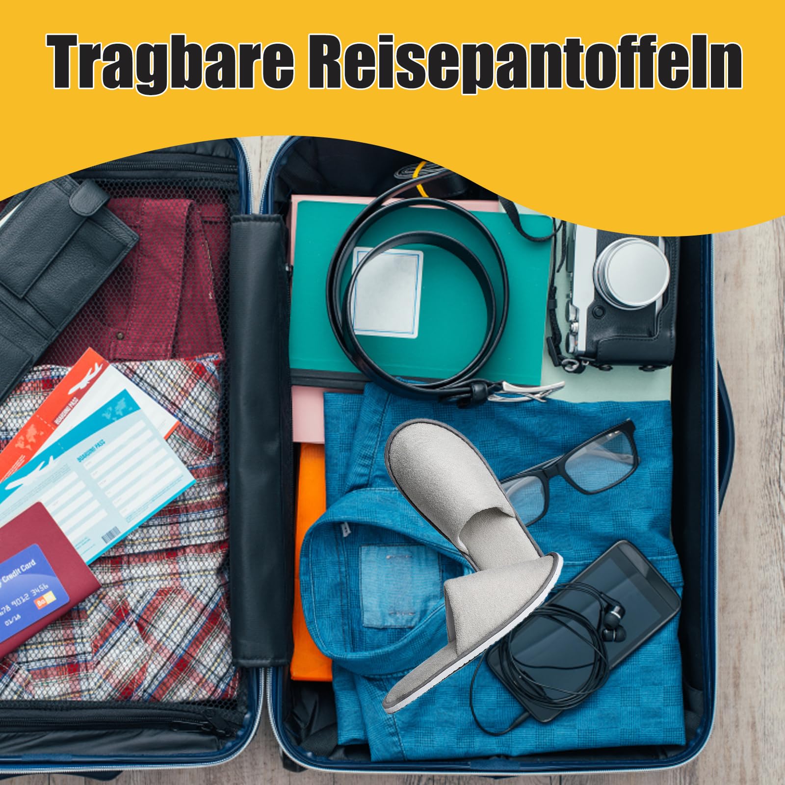 2 Paar Hotelslipper Hausschuhe für Gäste – Weiche Hausschuhe für Hotel, Zuhause und Reisen – Bequeme Hotelschlappen Plüsch Slipper