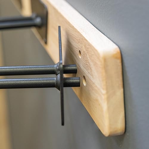 Miniatura 5 de StoreYourBoard Estante de esquí de madera natural, montaje en pared, 6 almacenamientos, interior o garaje, madera y acero con capacidad para 150